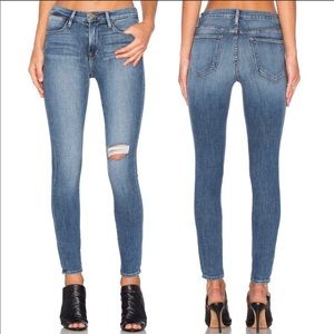 Frame Le High Skinny in Forest